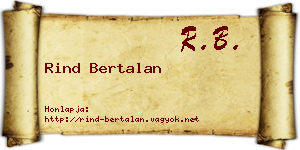 Rind Bertalan névjegykártya
